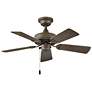 2_36" Hinkley Cabana Bronze 5-Blade Damp Rated Pull Chain Ceiling Fan more views