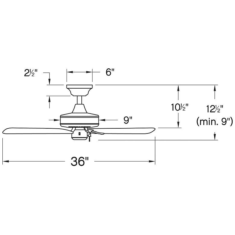 Image 3 36" Hinkley Cabana Bronze 5-Blade Damp Rated Pull Chain Ceiling Fan more views