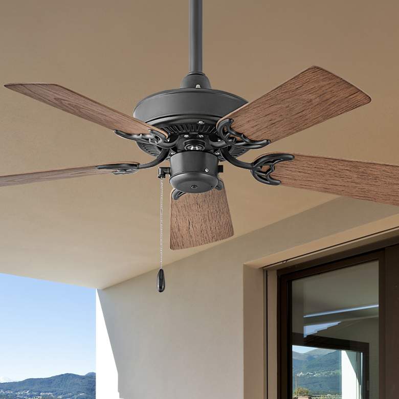 Image 1 36" Hinkley Cabana Matte Black Ceiling Fan with Pull Chain