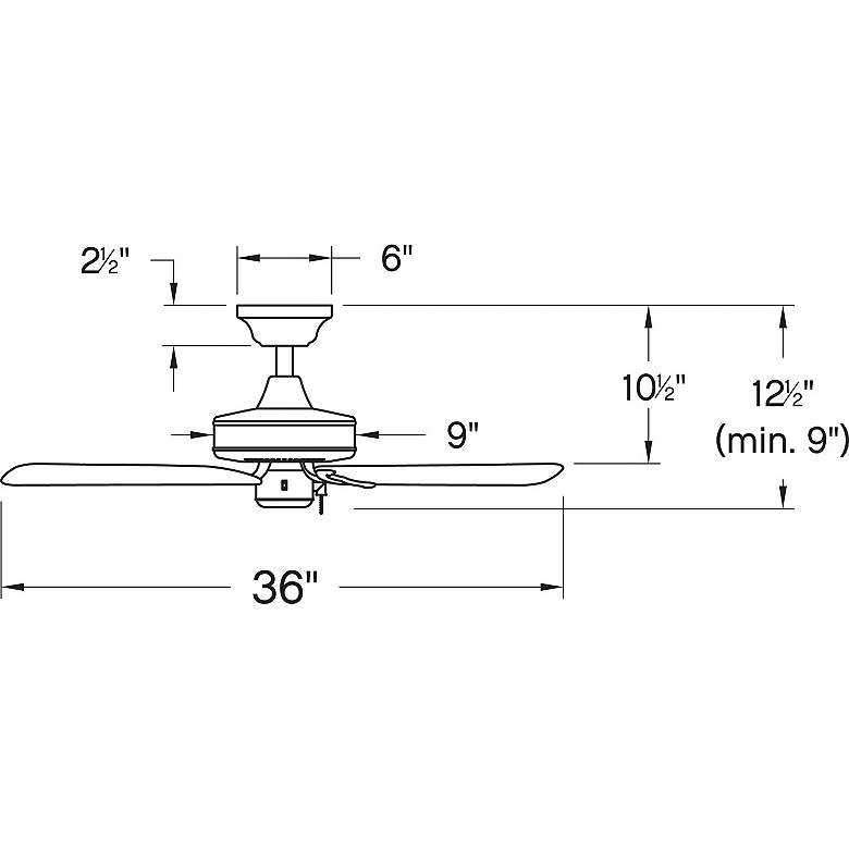 Image 7 36" Hinkley Cabana Matte Black Ceiling Fan with Pull Chain more views