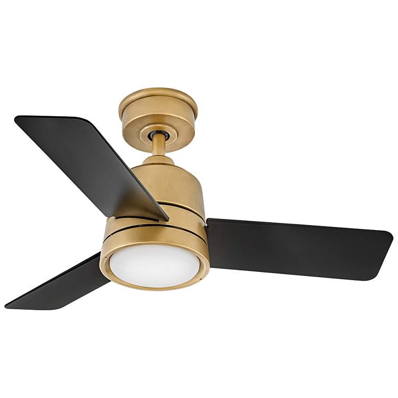 Image 2 36" Hinkley Chet Black Heritage Brass Wet Rated LED Fan with Remote