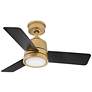 36" Hinkley Chet Black Heritage Brass Wet Rated LED Fan with Remote