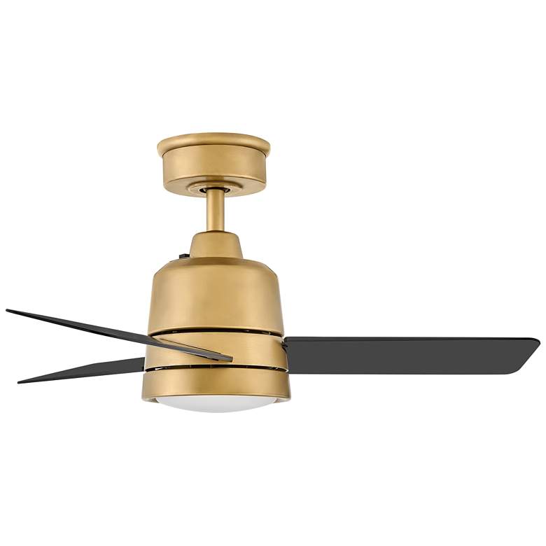 Image 7 36" Hinkley Chet Black Heritage Brass Wet Rated LED Fan with Remote more views