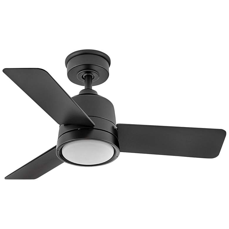 Image 1 36" Hinkley Chet Matte Black Wet Rated LED Ceiling Fan with Remote