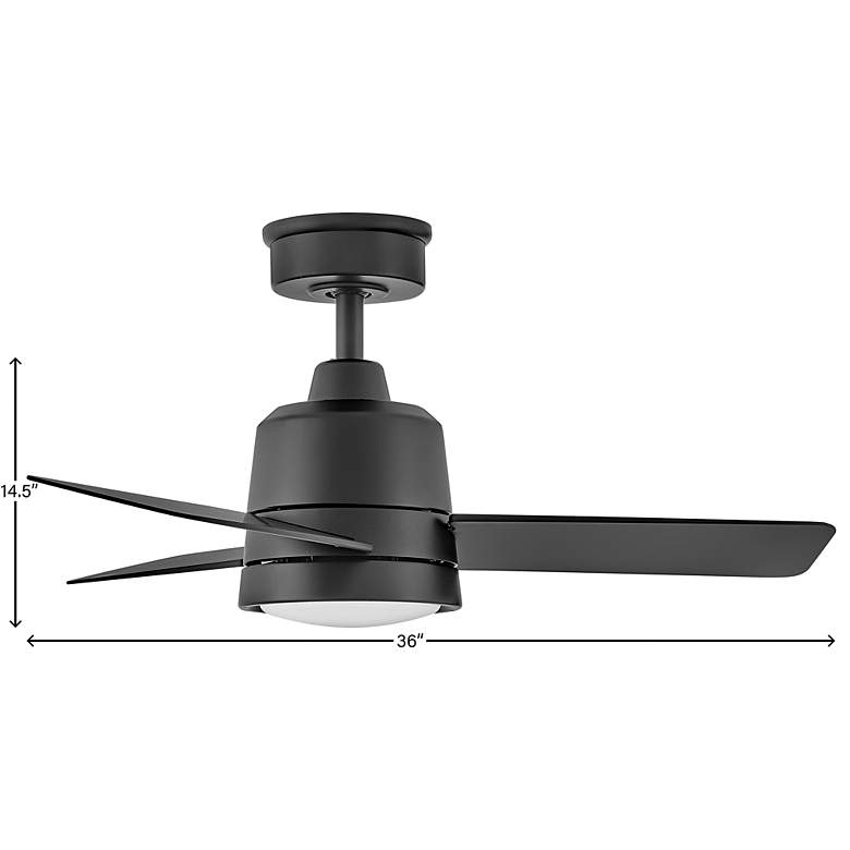 Image 7 36" Hinkley Chet Matte Black Wet Rated LED Ceiling Fan with Remote more views