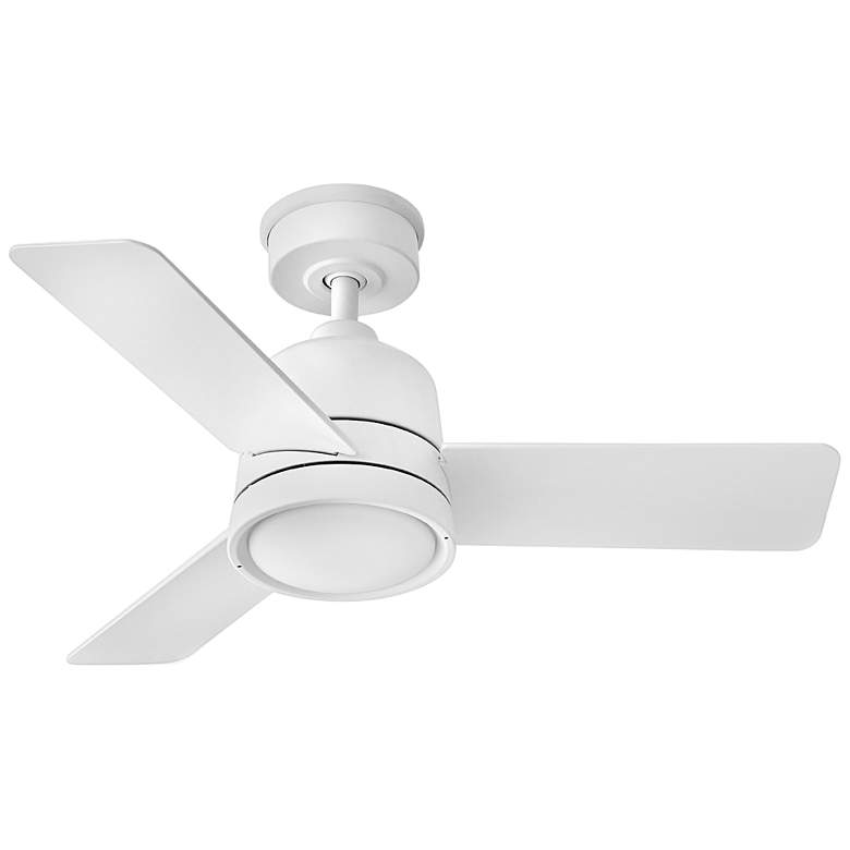 Image 1 36 inch Hinkley Chet Matte White LED Remote Ceiling Fan