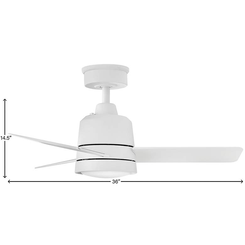 Image 6 36 inch Hinkley Chet Matte White LED Remote Ceiling Fan more views