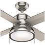 5_36" Hunter Loki Brushed Nickel Ceiling Fan with LED Light Kit more views
