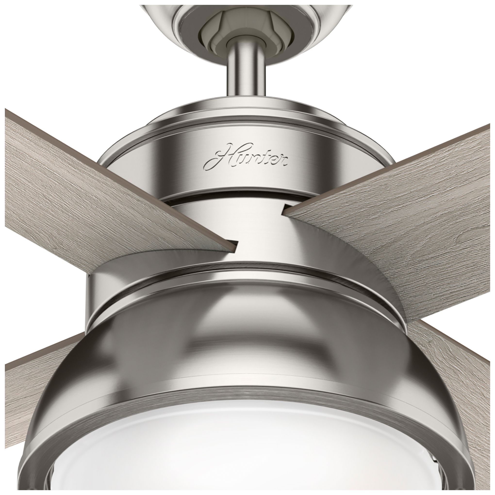 36" Hunter Loki Brushed Nickel Ceiling Fan with LED Light Kit