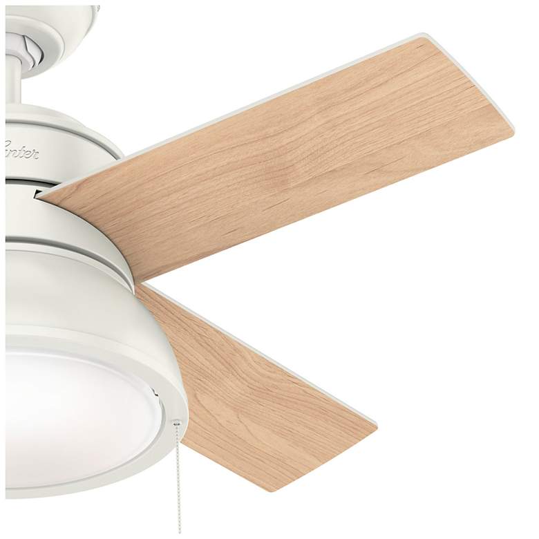 Image 2 36" Hunter Loki Fresh White Ceiling Fan with LED Light Kit and Pull Ch more views