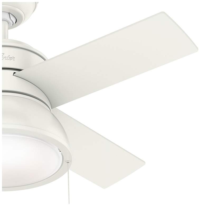 Image 3 36" Hunter Loki Fresh White Ceiling Fan with LED Light Kit and Pull Ch more views