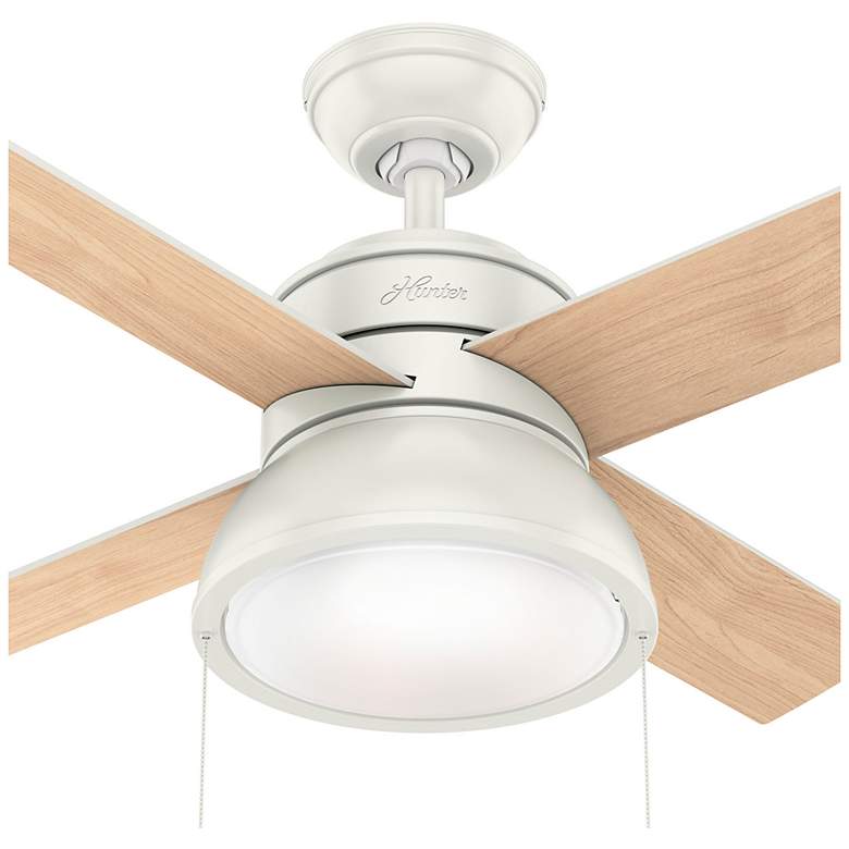Image 4 36" Hunter Loki Fresh White Ceiling Fan with LED Light Kit and Pull Ch more views