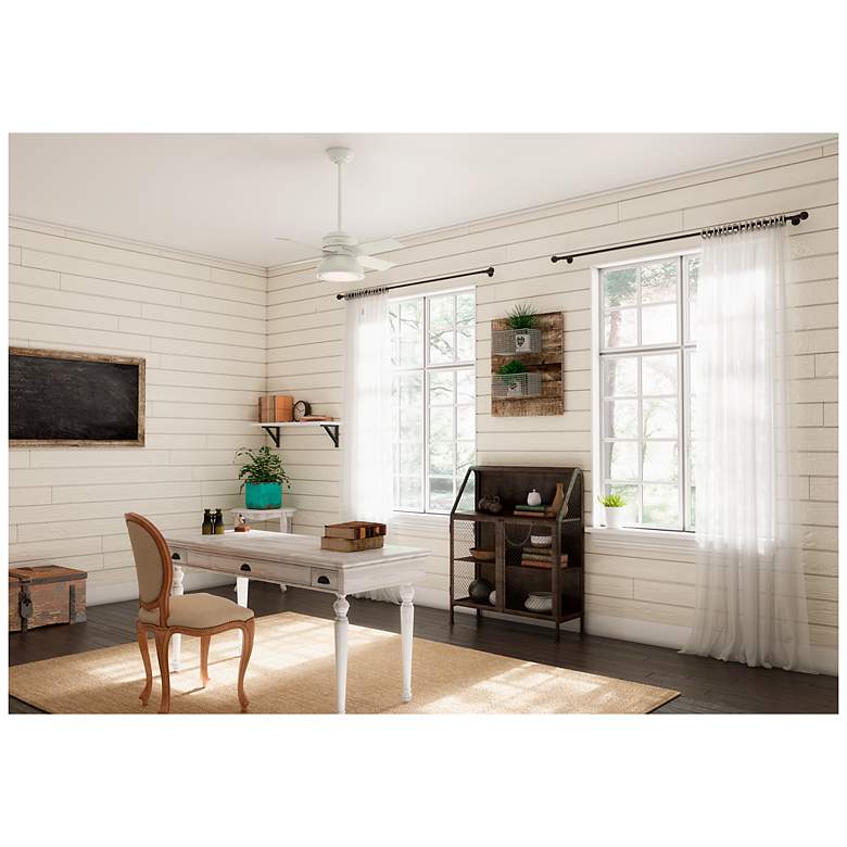Image 5 36" Hunter Loki Fresh White Ceiling Fan with LED Light Kit and Pull Ch more views