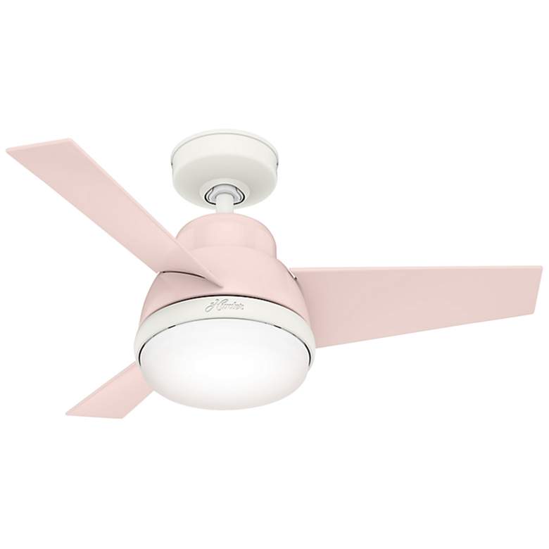 Image 2 36" Hunter Valda Blush Pink Modern LED Ceiling Fan with Remote