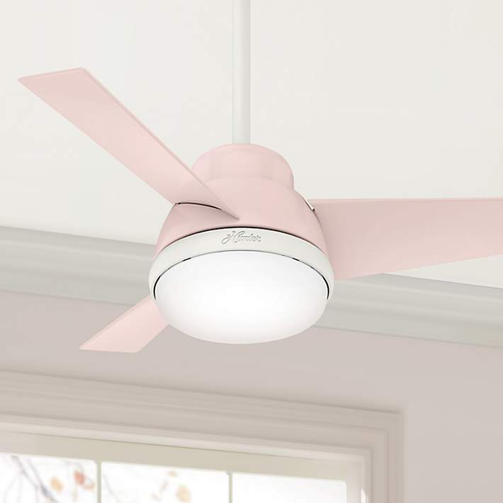 36 Hunter Valda Blush Pink Modern LED Ceiling Fan with Remote - #733H1
