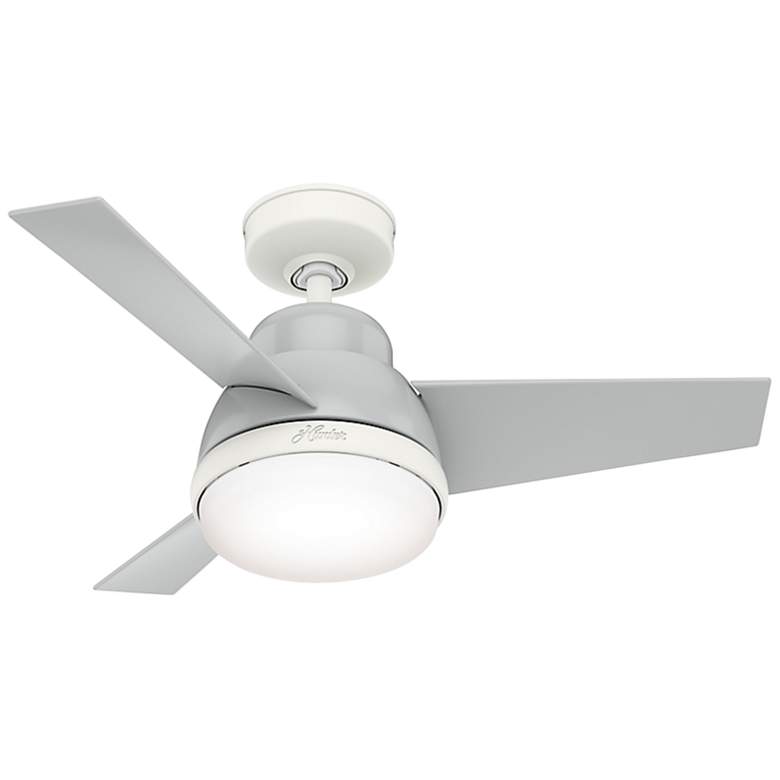 Image 2 36 inch Hunter Valda Dove Grey Modern LED Ceiling Fan with Remote