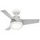 36" Hunter Valda Dove Grey Modern LED Ceiling Fan with Remote