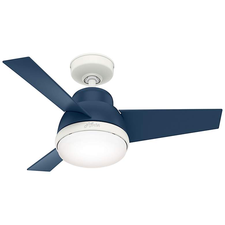Image 2 36" Hunter Valda Indigo Blue LED Ceiling Fan with Remote