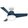36" Hunter Valda Indigo Blue LED Ceiling Fan with Remote