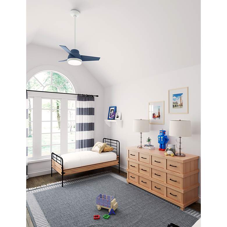 Image 3 36" Hunter Valda Indigo Blue LED Ceiling Fan with Remote more views