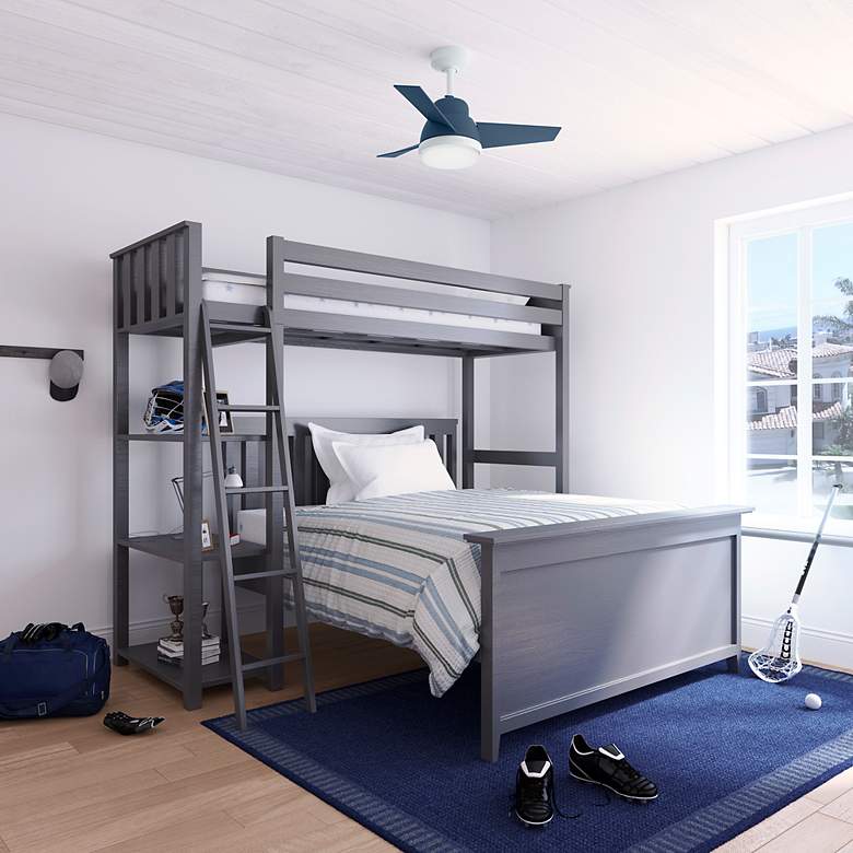 Image 5 36" Hunter Valda Indigo Blue LED Ceiling Fan with Remote more views