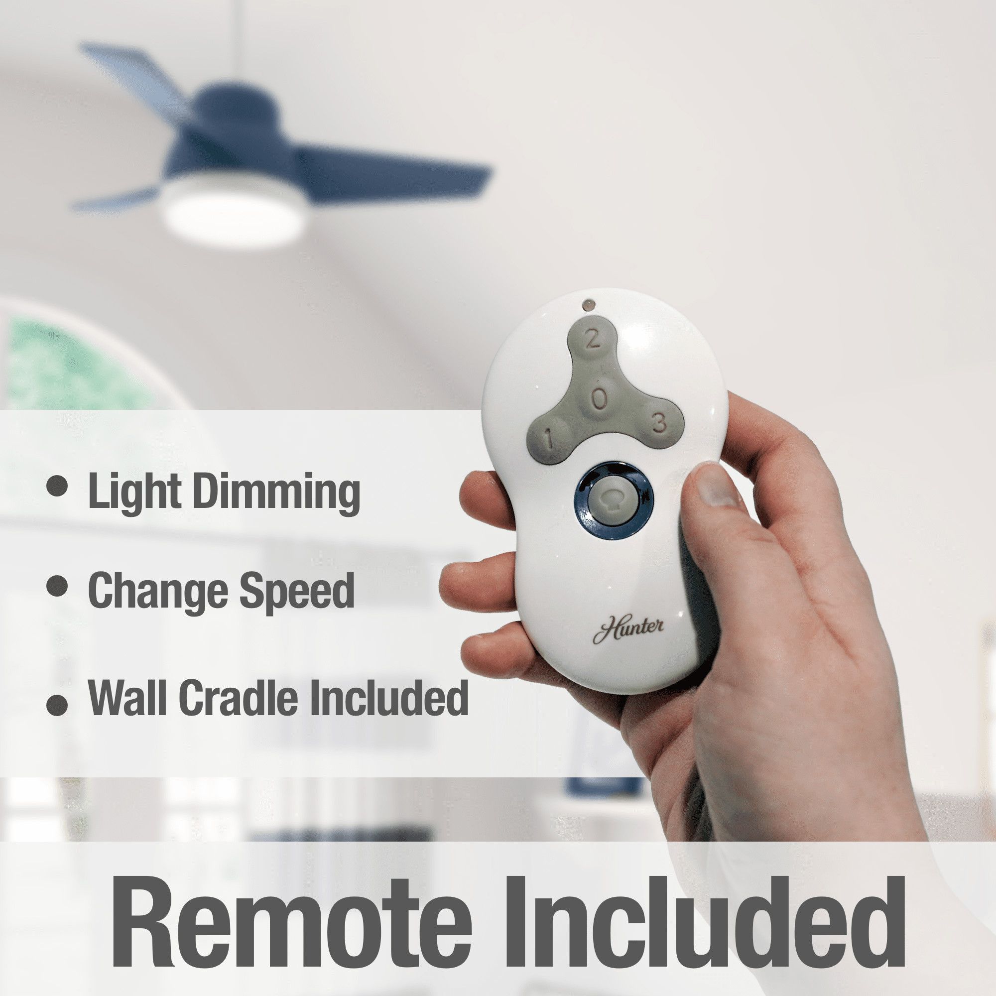 36" Hunter Valda Indigo Blue LED Ceiling Fan with Remote