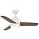 36" Mini Matte White LED Ceiling Fan w/ Vintage Oak Blades