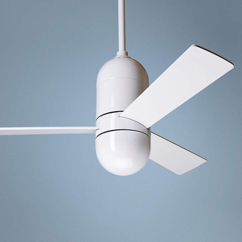 Image 1 36 inch Modern Fan Cirrus Wall Control Gloss White Ceiling Fan
