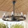 36" Sawyer Matte Black Wet-Rated LED DC Fandelier Smart Ceiling Fan