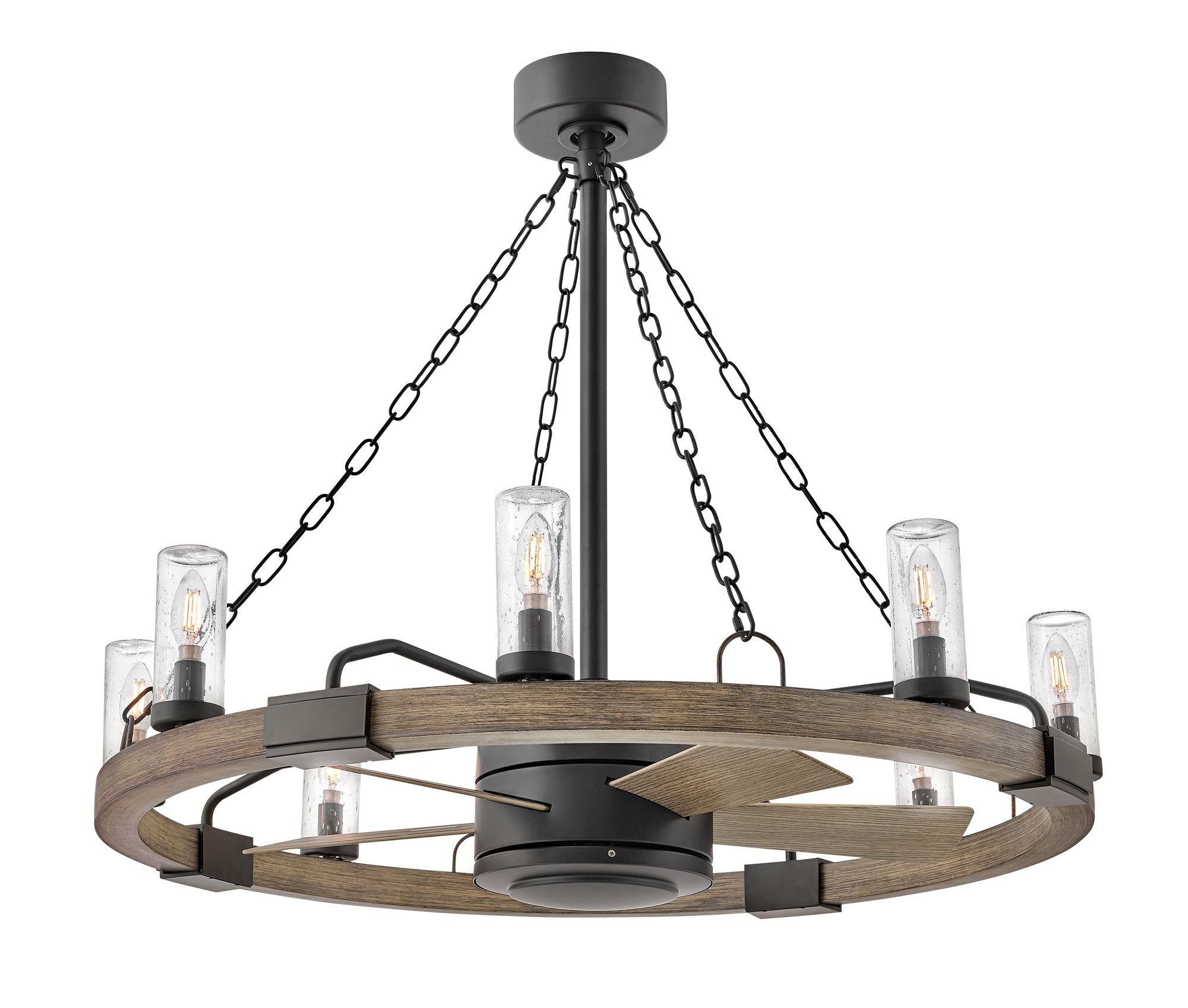 Image 5 36" Sawyer Matte Black Wet-Rated LED DC Fandelier Smart Ceiling Fan more views