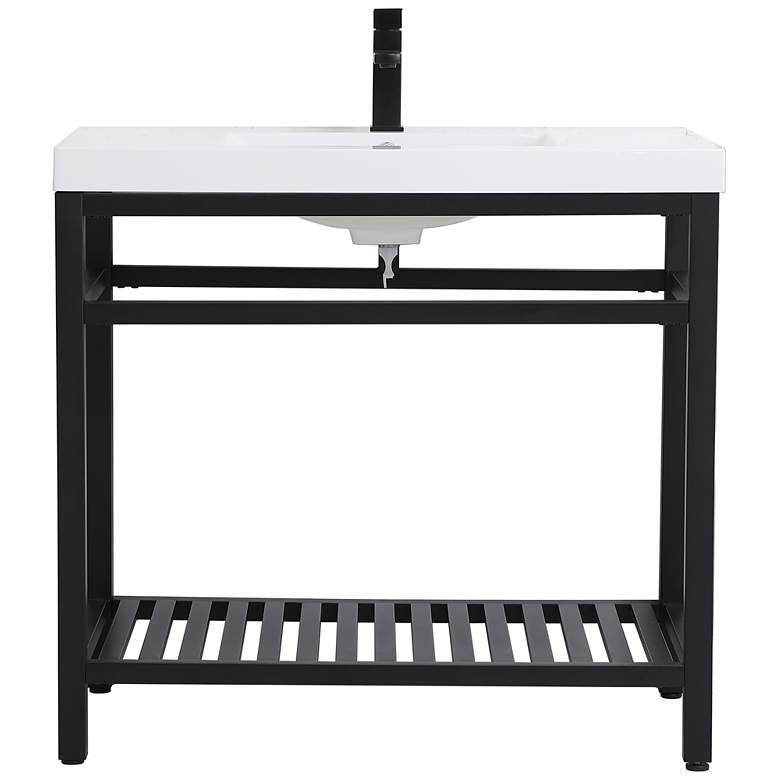 Image 1 36 Inch Single Bathroom Metal Vanity In Black