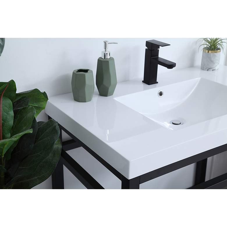 Image 3 36 Inch Single Bathroom Metal Vanity In Black more views