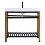 Thumbnail2 of 36 Inch Single Bathroom Metal Vanity In Golden Black more views
