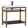 Thumbnail4 of 36 Inch Single Bathroom Metal Vanity In Golden Black more views