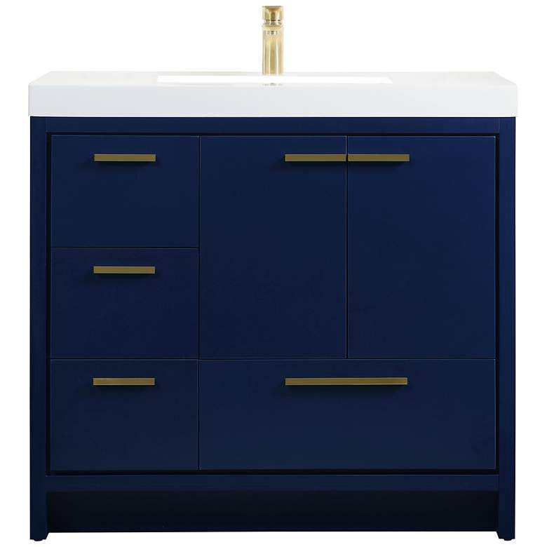 Image 1 36 Inch Single Bathroom Vanity In Blue