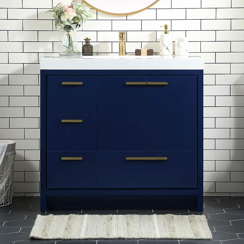 Image 1 36 Inch Single Bathroom Vanity In Blue