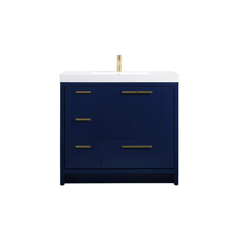 Image 4 36 Inch Single Bathroom Vanity In Blue more views