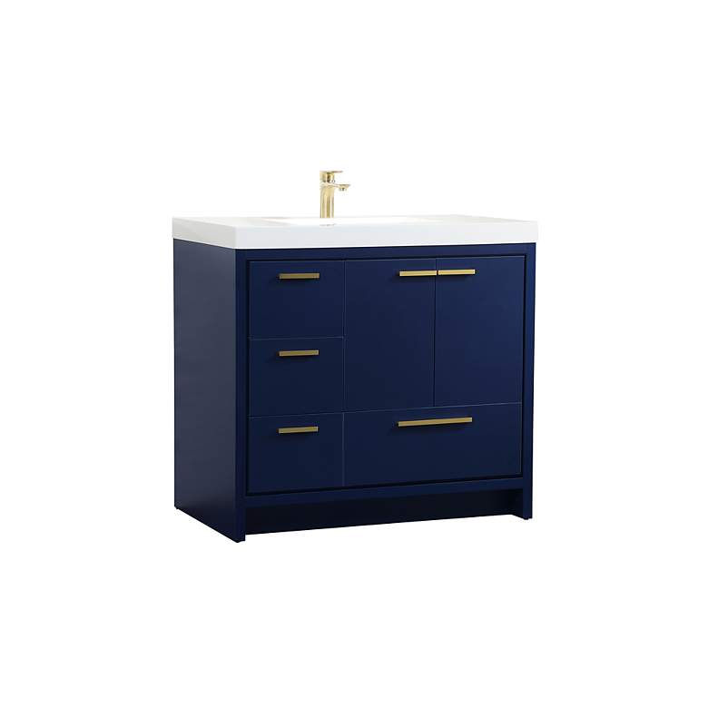 Image 5 36 Inch Single Bathroom Vanity In Blue more views