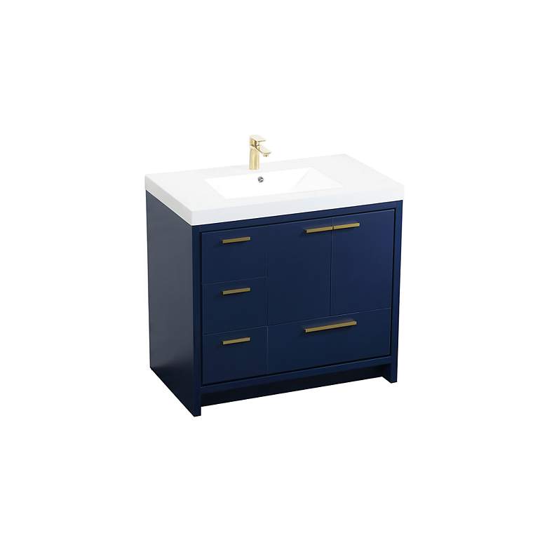 Image 6 36 Inch Single Bathroom Vanity In Blue more views