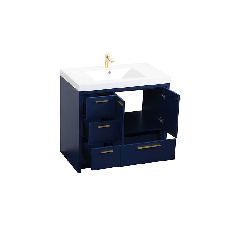 Image 7 36 Inch Single Bathroom Vanity In Blue more views