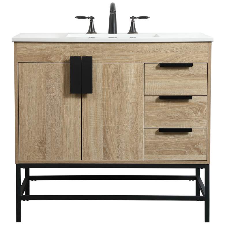 Image 1 36 Inch Single Bathroom Vanity In Mango Wood