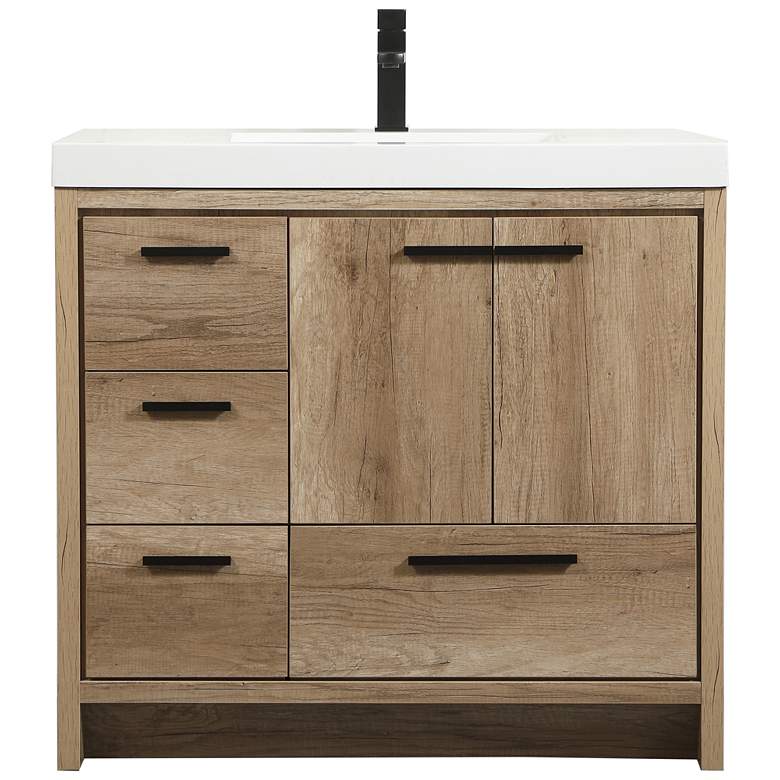 Image 1 36 Inch Single Bathroom Vanity In Natural Oak