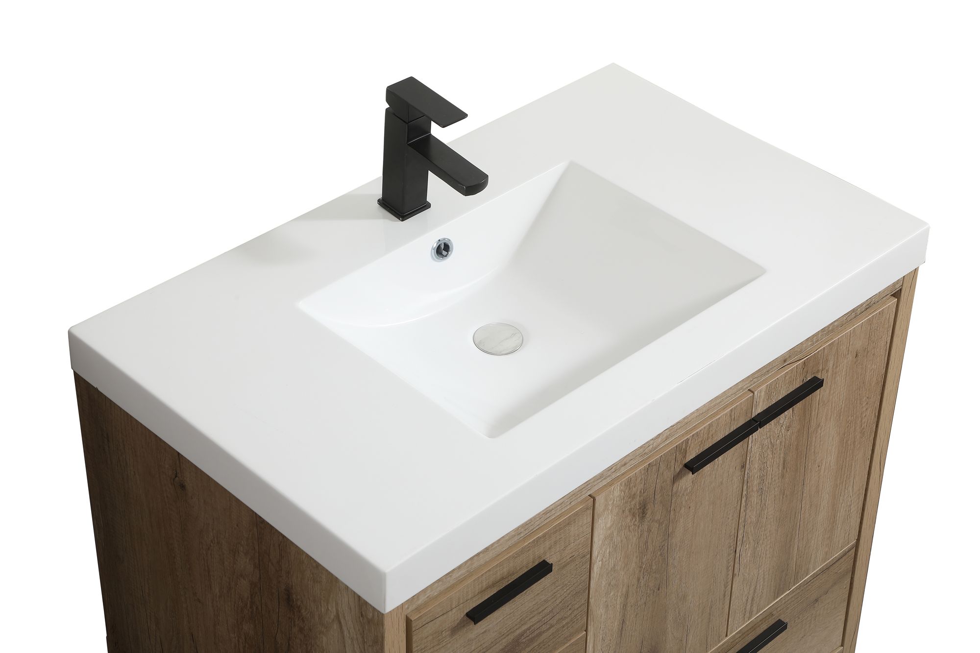 36 Inch Single Bathroom Vanity In Natural Oak