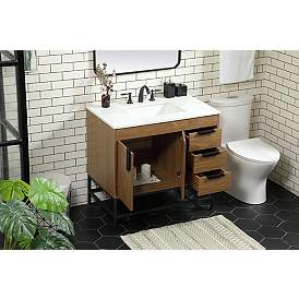 Image5 of 36 Inch Single Bathroom Vanity In Walnut Brown more views