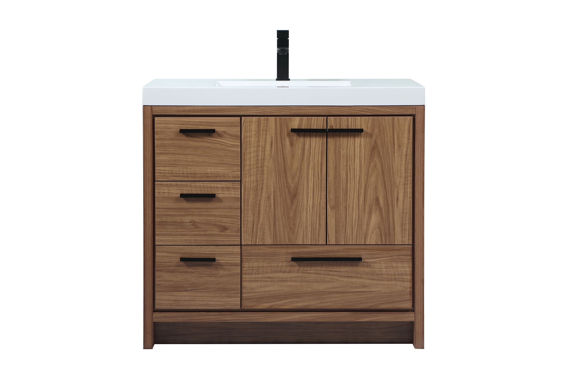 Image 4 36 Inch Single Bathroom Vanity In Walnut Brown more views