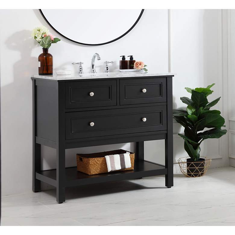 Image 3 36 Inch Single Bathroom Vanity Set In Black more views