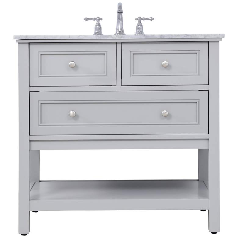 Image 1 36 Inch Single Bathroom Vanity Set In Grey