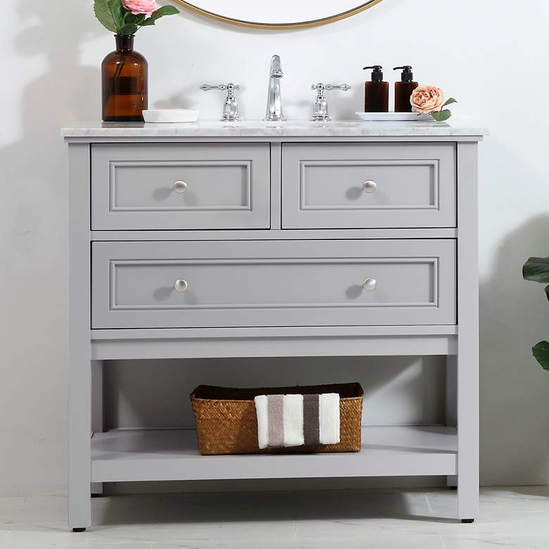 Image 1 36 Inch Single Bathroom Vanity Set In Grey