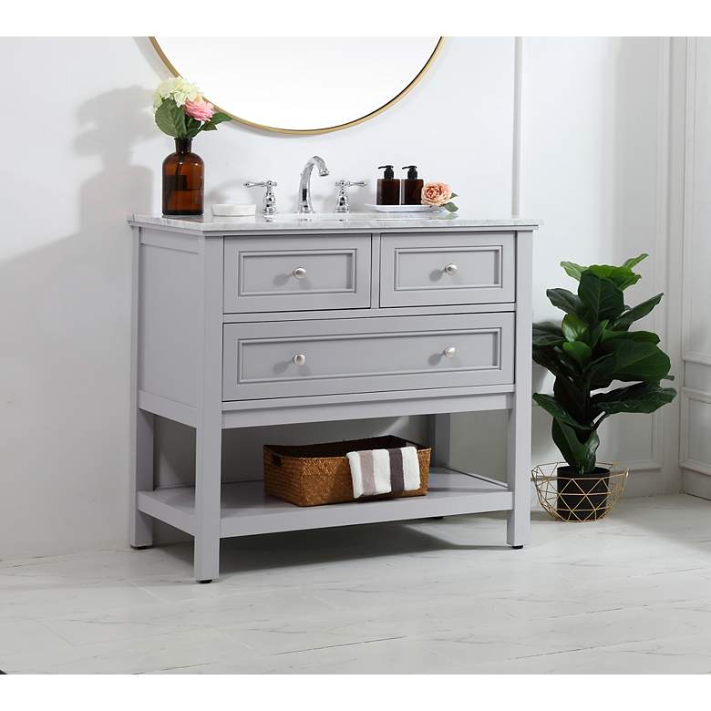 Image 3 36 Inch Single Bathroom Vanity Set In Grey more views