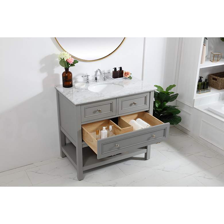 Image 4 36 Inch Single Bathroom Vanity Set In Grey more views